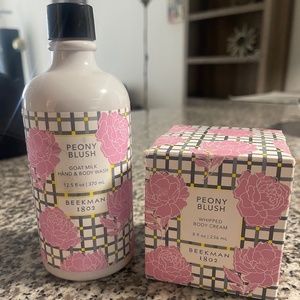 Beekman 1802 Peony blush goat milk hand and body wash & whipped body cream